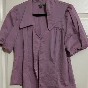 Worthington Lavender Blouse with Button Accents